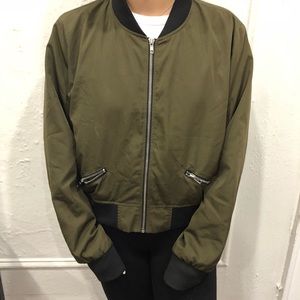 Olive bomber jacket